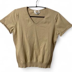 Talbots Gold Shimmer Knit Top – M